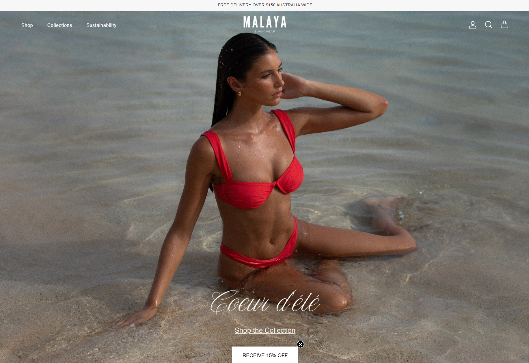 Malaya Swimwear — Shopify e-commerce website built by Source Digital Perth